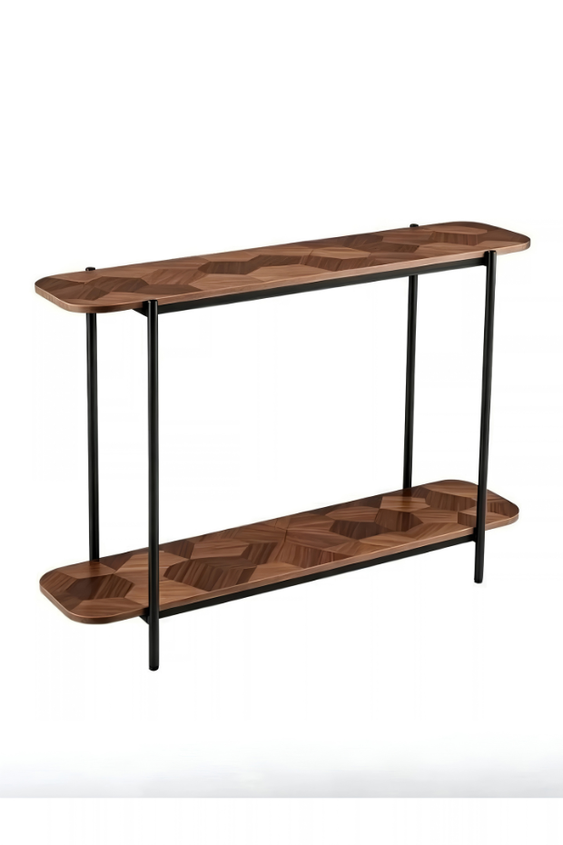 Console Table 2-Tier Geometric Wood Entryway Accent Desk 120*80