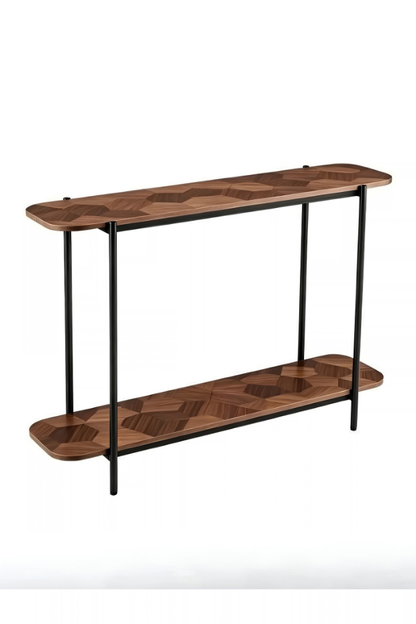 Console Table 2-Tier Geometric Wood Entryway Accent Desk 120*80