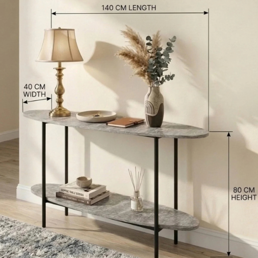 Grey Travertine Console Table 140x40x80cm – Modern Istagbal Entrance Table