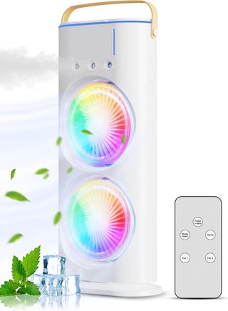 Denx Portable Double-Ended Spray Fan With Remote Control – Power by USB Type C Mist Cooling