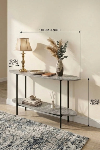 Grey Travertine Console Table 140x40x80cm – Modern Istagbal Entrance Table