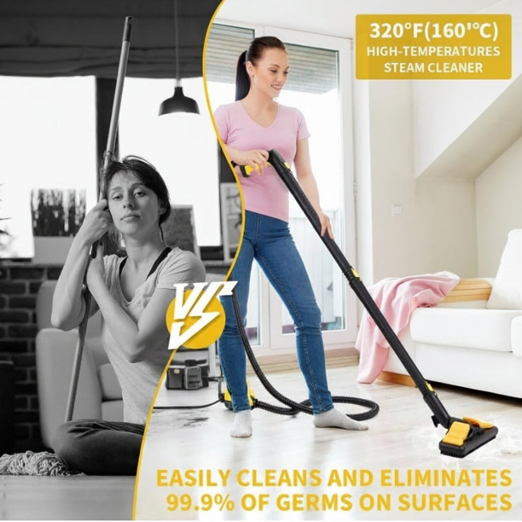 Steam Cleaner - 2000W, 2L Tank, 5 Bar High Pressure, Multipurpose Steam Cleaning Machine with Accessories for Floor, Tile, Kitchen, Bathroom and Car