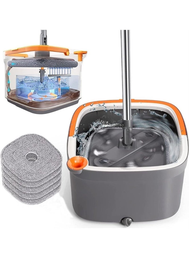 360° Smart Cleaning Mop with Self-Wringing Bucket