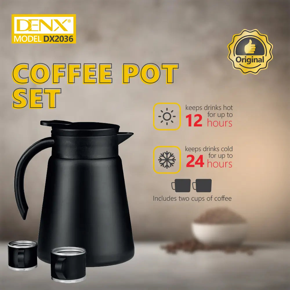 Premium Coffee Pot Gift Set (with 2 Cups)