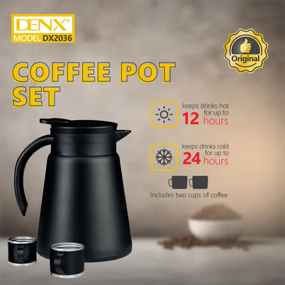 Premium Coffee Pot Gift Set (with 2 Cups)