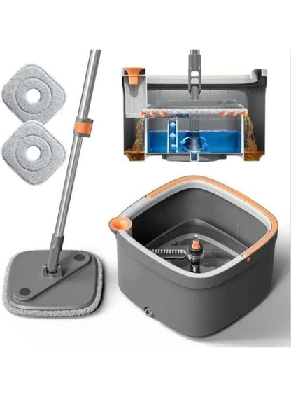 360° Smart Cleaning Mop with Self-Wringing Bucket
