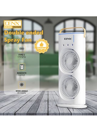 Denx Portable Double-Ended Spray Fan With Remote Control – Power by USB Type C Mist Cooling