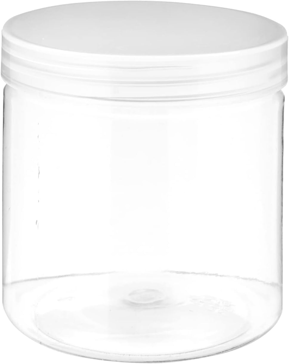 8 Pack Clear 12 oz Plastic Jars with Lids, Slime Containers for Kids DIY Crafts,and other storage container