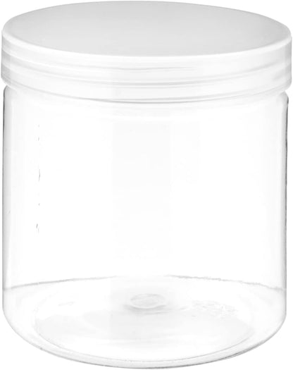 8 Pack Clear 12 oz Plastic Jars with Lids, Slime Containers for Kids DIY Crafts,and other storage container