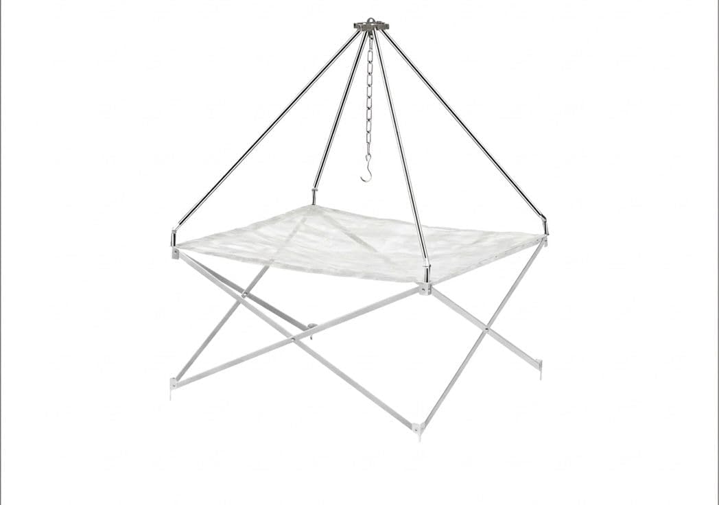 Portable Outdoor Fire Pit, Foldable Frame with Hanging Hook, 42cm x 42cm x 34cm, Camping Cooking Tripod Stand