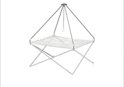 Portable Outdoor Fire Pit, Foldable Frame with Hanging Hook, 42cm x 42cm x 34cm, Camping Cooking Tripod Stand