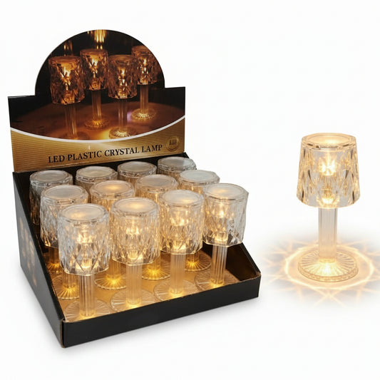 LED Luxury Crystal Lamp set- parties,home,study room, cafes -12 -pieces-Battery Powered