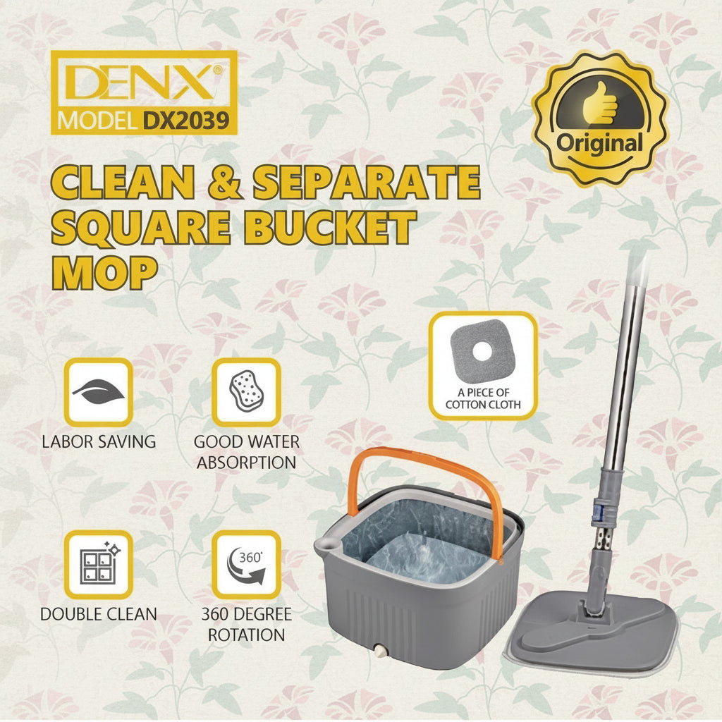 360° Smart Cleaning Mop with Self-Wringing Bucket