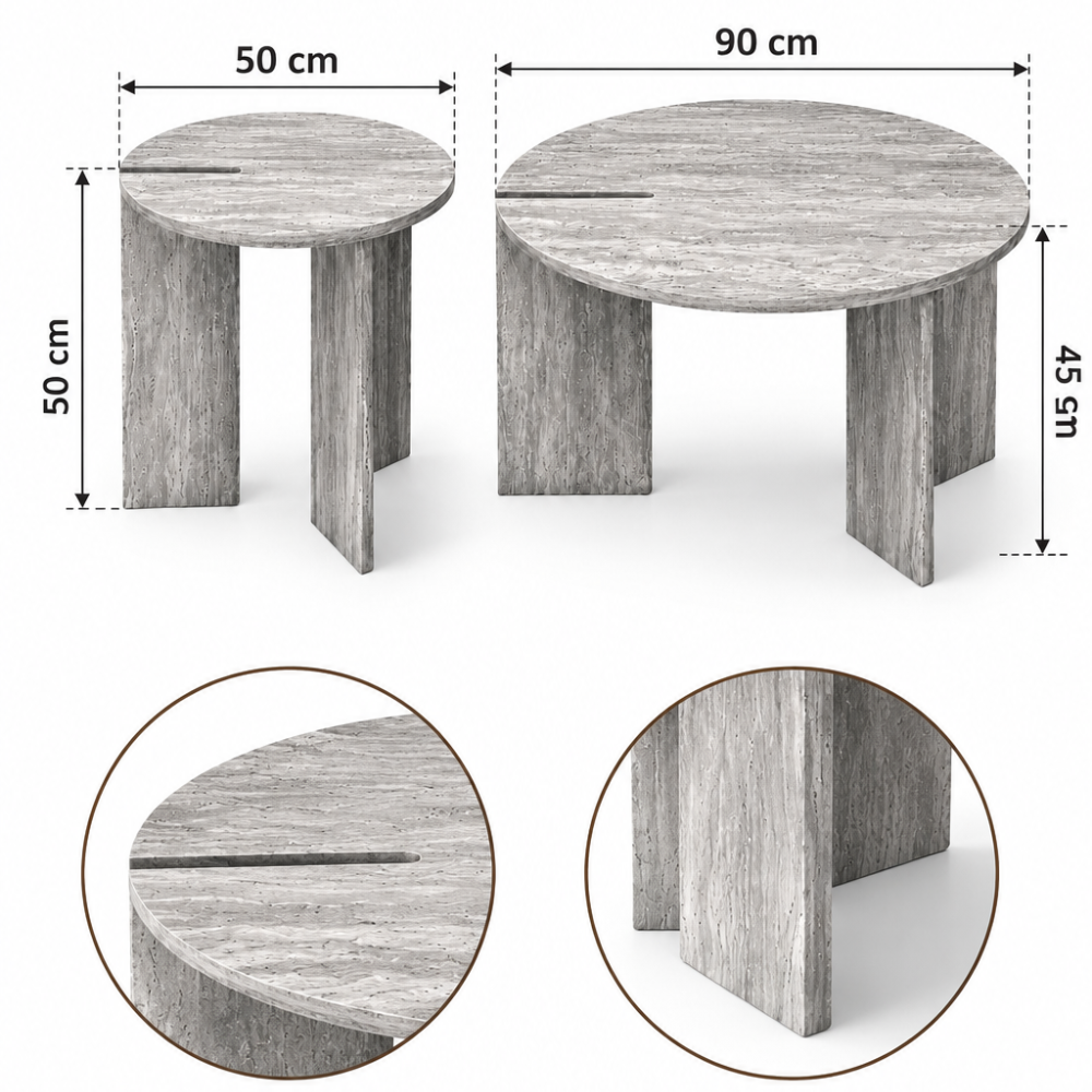Raqi RQ-74019 modern round coffee tables, lifestyle photo