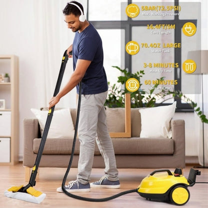 Steam Cleaner - 2000W, 2L Tank, 5 Bar High Pressure, Multipurpose Steam Cleaning Machine with Accessories for Floor, Tile, Kitchen, Bathroom and Car