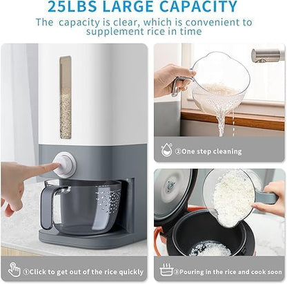 Premium Rice Dispenser with Measuring Cup