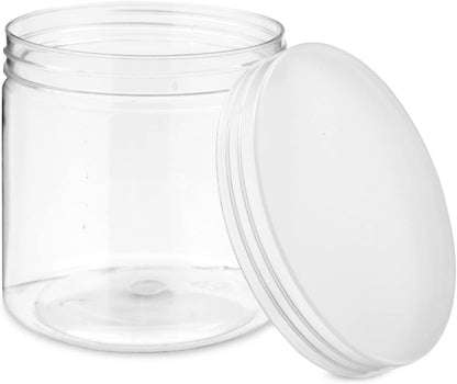 8 Pack Clear 12 oz Plastic Jars with Lids, Slime Containers for Kids DIY Crafts,and other storage container