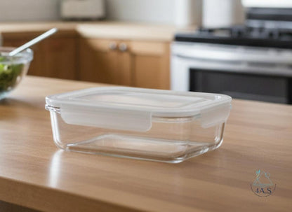 Glass Food Storage Containers with Lids, 3-Piece Set, 620 ml