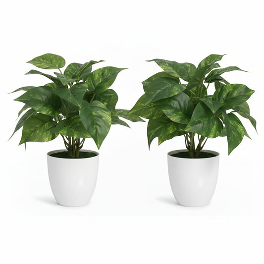 Rose Faux Plants (2 Pack) – Small Artificial Potted Plants for Home, Office, Farmhouse & Bathroom Decor – Realistic Fake Plants for Desk & Shelf"