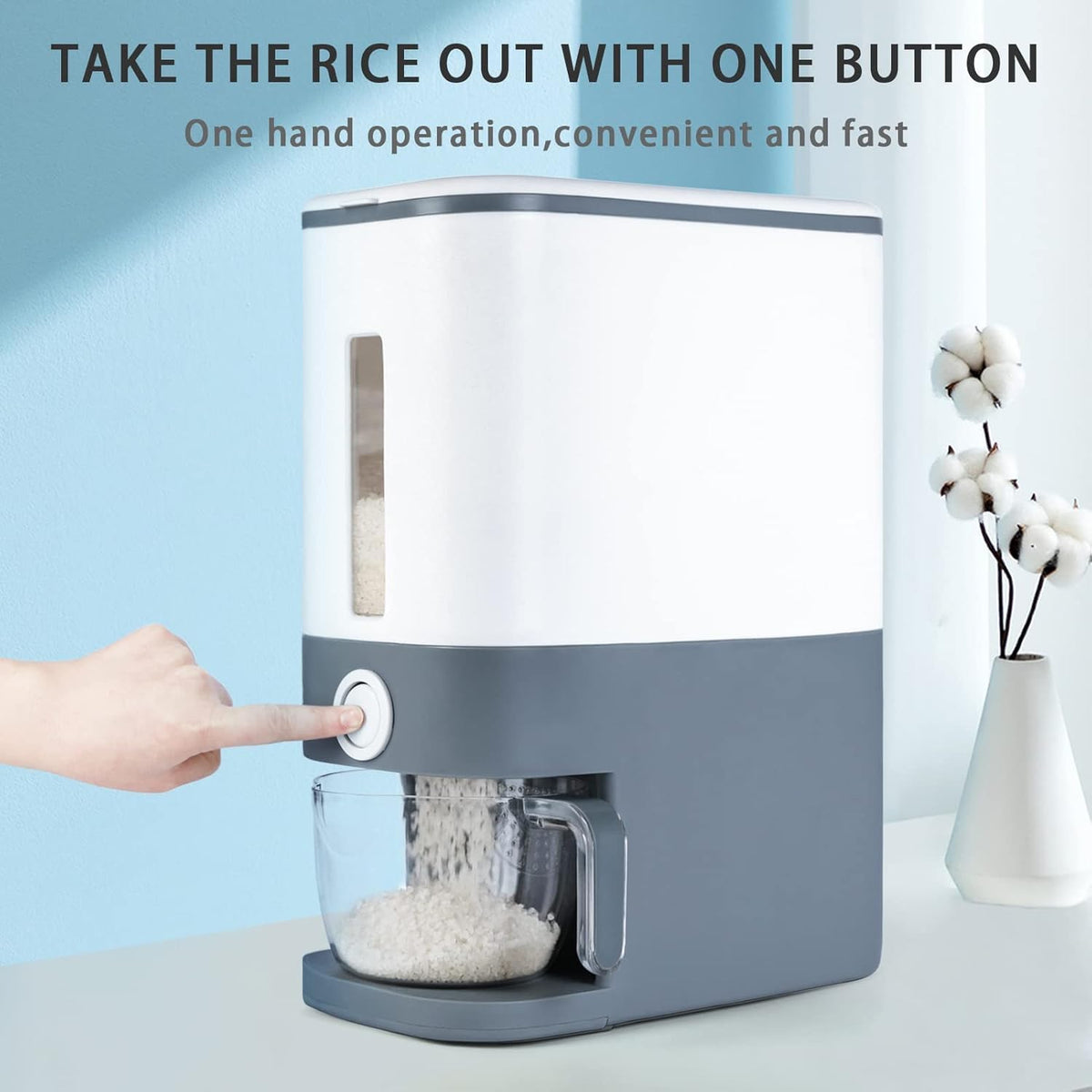 Premium Rice Dispenser with Measuring Cup