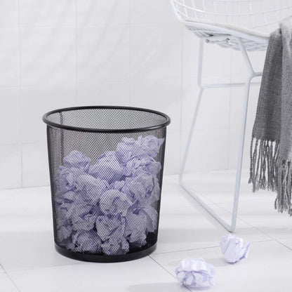 4 Pack Trash Can Mesh Round Open Top Wastebasket - 2.5 Gallon Recycling Bins Garbage Waste Baskets for Office Home