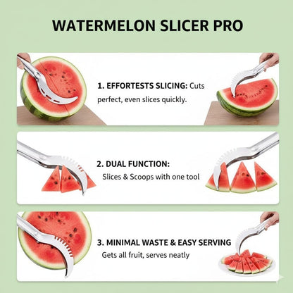 قطاعة بطيخ، ستانلس ستيل، آمنة بدون حواف حادة، للحفلات،