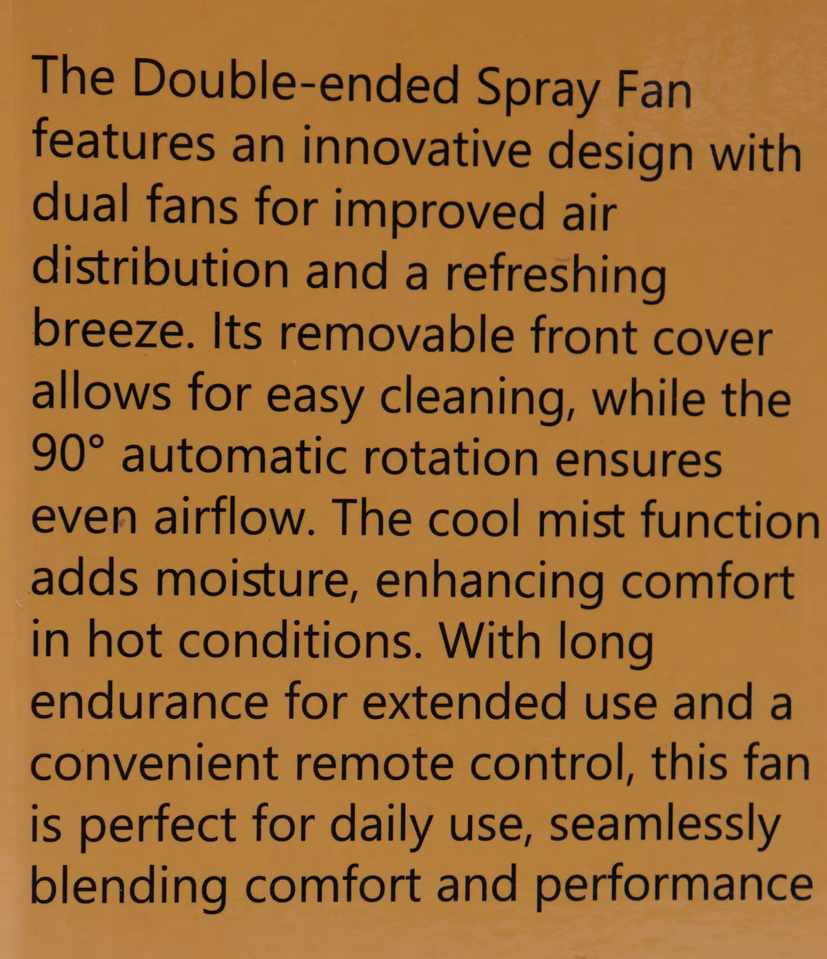 Denx Portable Double-Ended Spray Fan With Remote Control – Power by USB Type C Mist Cooling