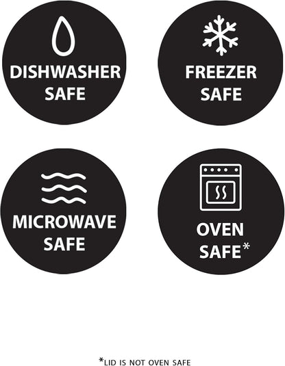 Fit & Fresh, 28 ounces, Set of 5 Locking Lids, Meal Prep, 5 Pack, Glass Storage Containers with Airtight Seal, 28 oz, 28.4 oz, Clear