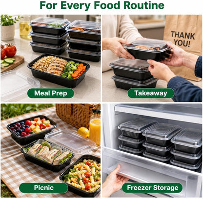 30 Pack Meal Prep Containers, Reusable Food Containers with Lids, 35 oz(1000 ml)