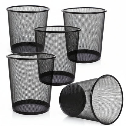 4 Pack Trash Can Mesh Round Open Top Wastebasket - 2.5 Gallon Recycling Bins Garbage Waste Baskets for Office Home