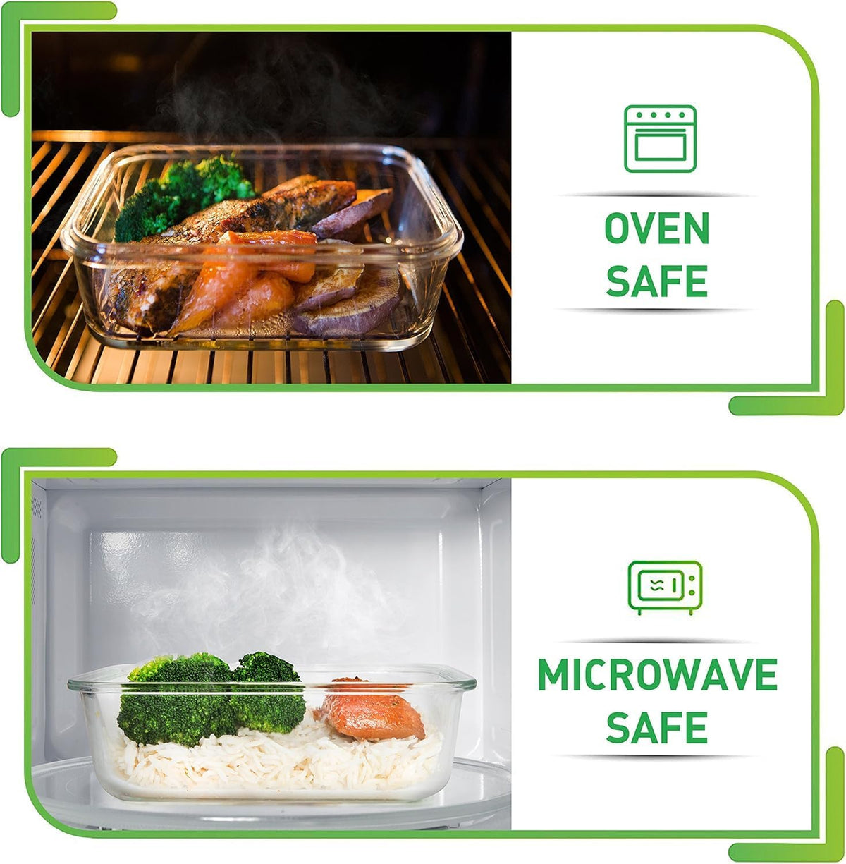 Premium Glass Food Storage Containers with Lids, Airtight Meal Prep Containers, Leakproof, Dishwasher Safe, Borosilicate Glass, BPA Free, 620 ML, 3 Pack