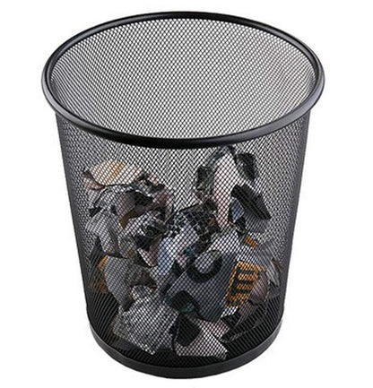 4 Pack Trash Can Mesh Round Open Top Wastebasket - 2.5 Gallon Recycling Bins Garbage Waste Baskets for Office Home