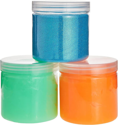 8 Pack Clear 12 oz Plastic Jars with Lids, Slime Containers for Kids DIY Crafts,and other storage container