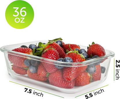 Premium Borosilicate Glass Food Storage Containers, set of 5