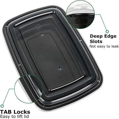 30 Pack Meal Prep Containers, Reusable Food Containers with Lids, 35 oz(1000 ml)