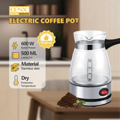 Premium Glass & Steel Coffee Pot