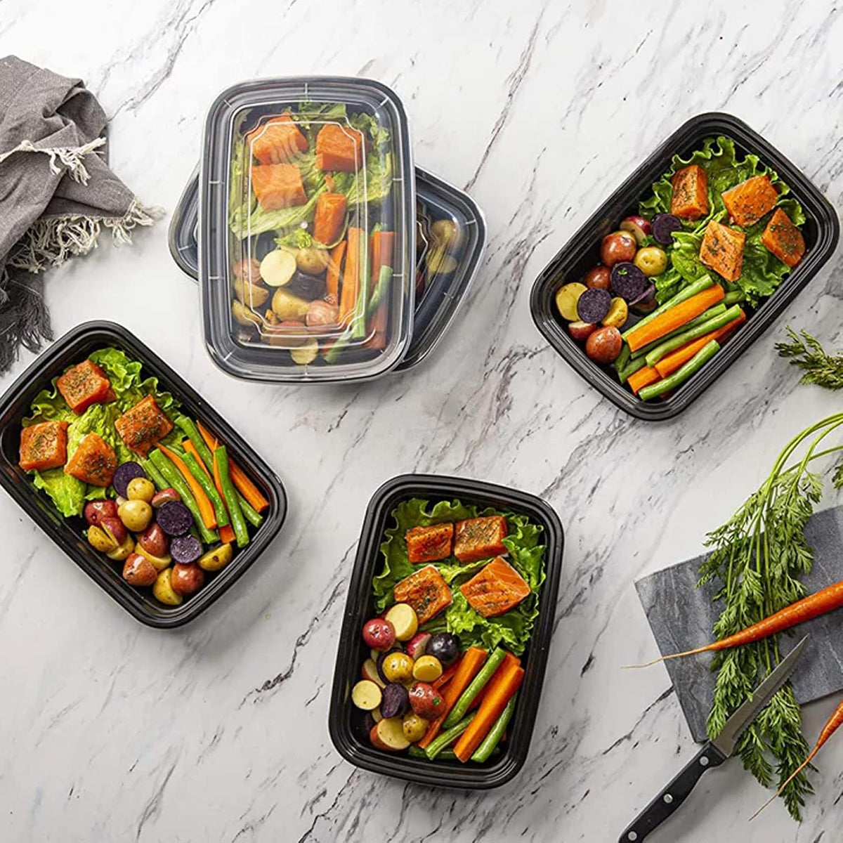 30 Pack Meal Prep Containers, Reusable Food Containers with Lids, 35 oz(1000 ml)