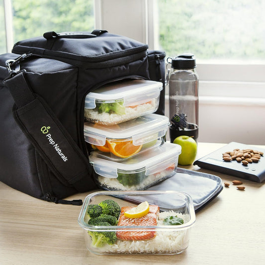 Premium Glass Food Storage Containers with Lids, Airtight Meal Prep Containers, Leakproof, Dishwasher Safe, Borosilicate Glass, BPA Free, 620 ML, 3 Pack
