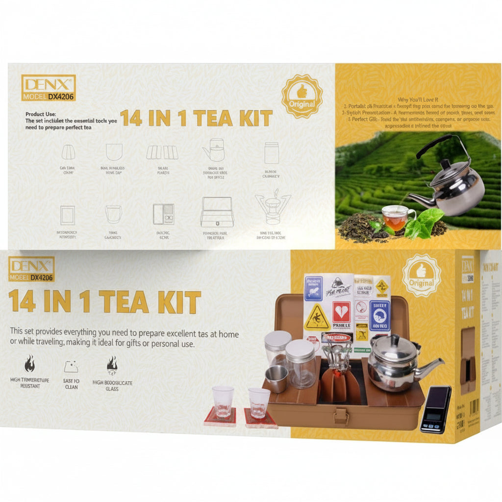 DX4206 Tea Set, 14-in-1 Luxury Tea Set for Home and Travel