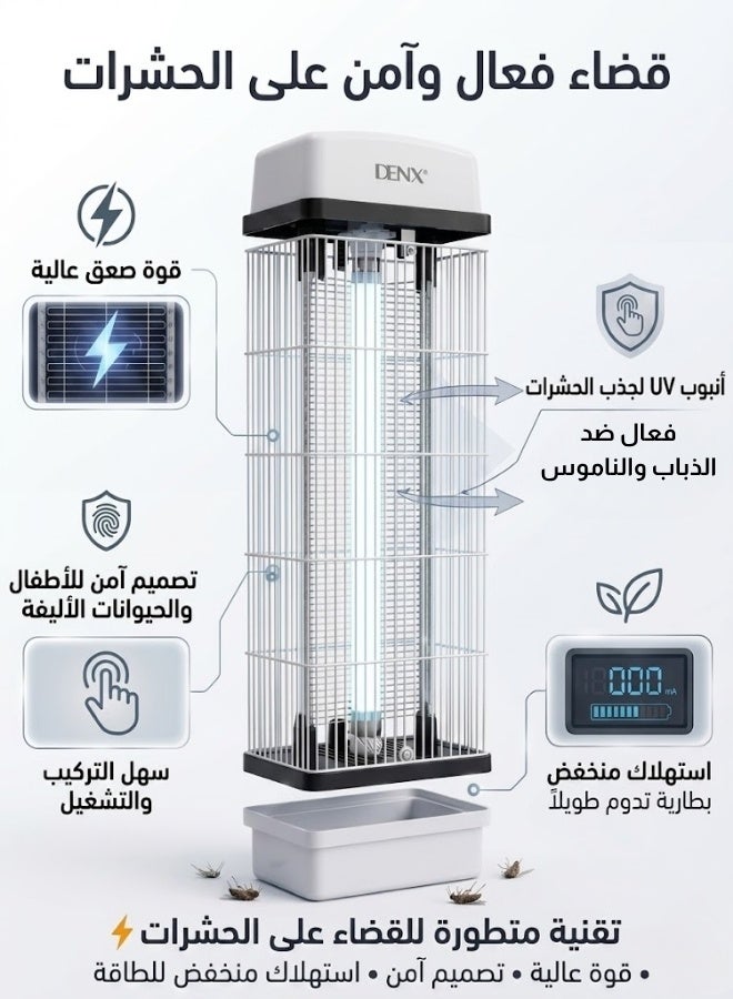 Electric Mosquito & Insect Zapper with UVA 365 nm Light, 360° Coverage, 15W