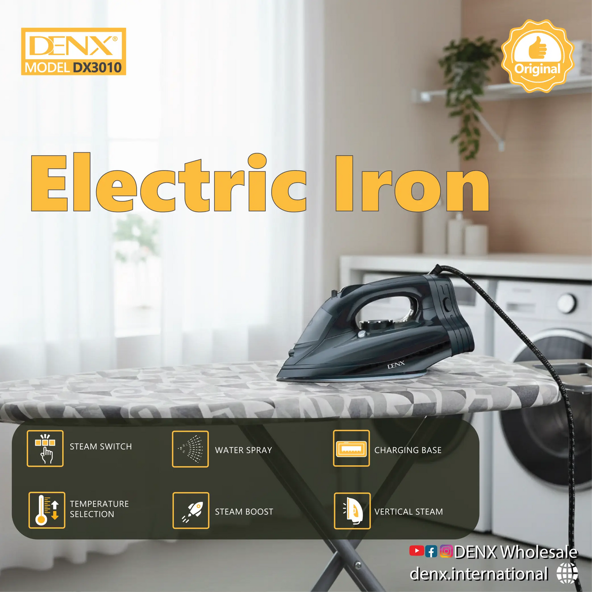 2-in-1 Hybrid Cordless &amp; Corded Electric Iron