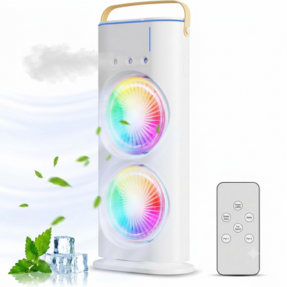 Denx Portable Double-Ended Spray Fan With Remote Control – Power by USB Type C Mist Cooling