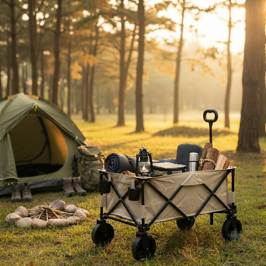 Foldable Camping Cart Wheels for picnic,camping and other outdoor or indoor activities,(L58*W35*H44 CM)