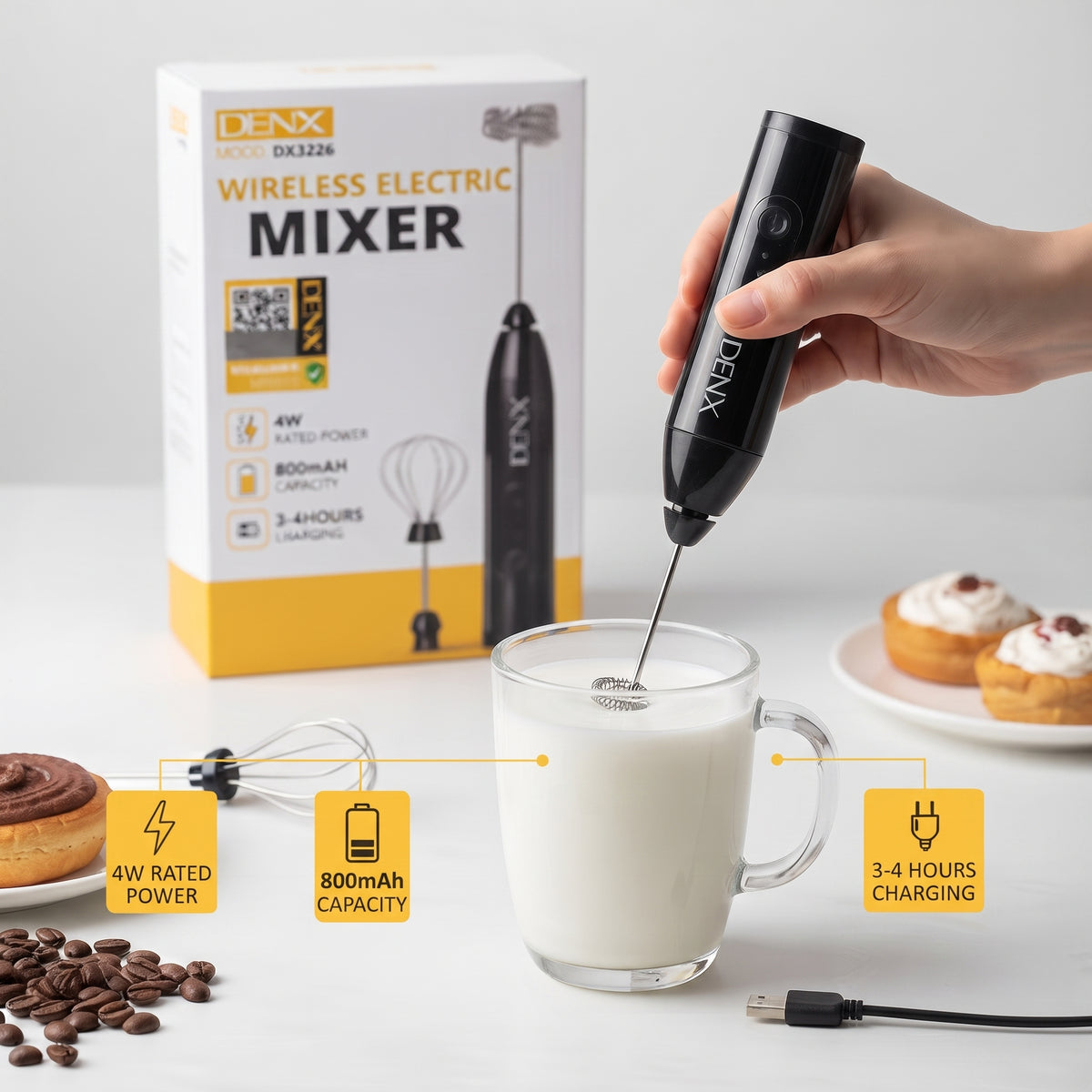 Wireless Portable Electric Mixer / Milk Frother