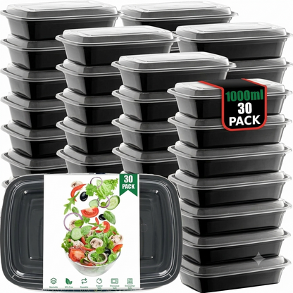 30 Pack Meal Prep Containers, Reusable Food Containers with Lids, 35 oz(1000 ml)