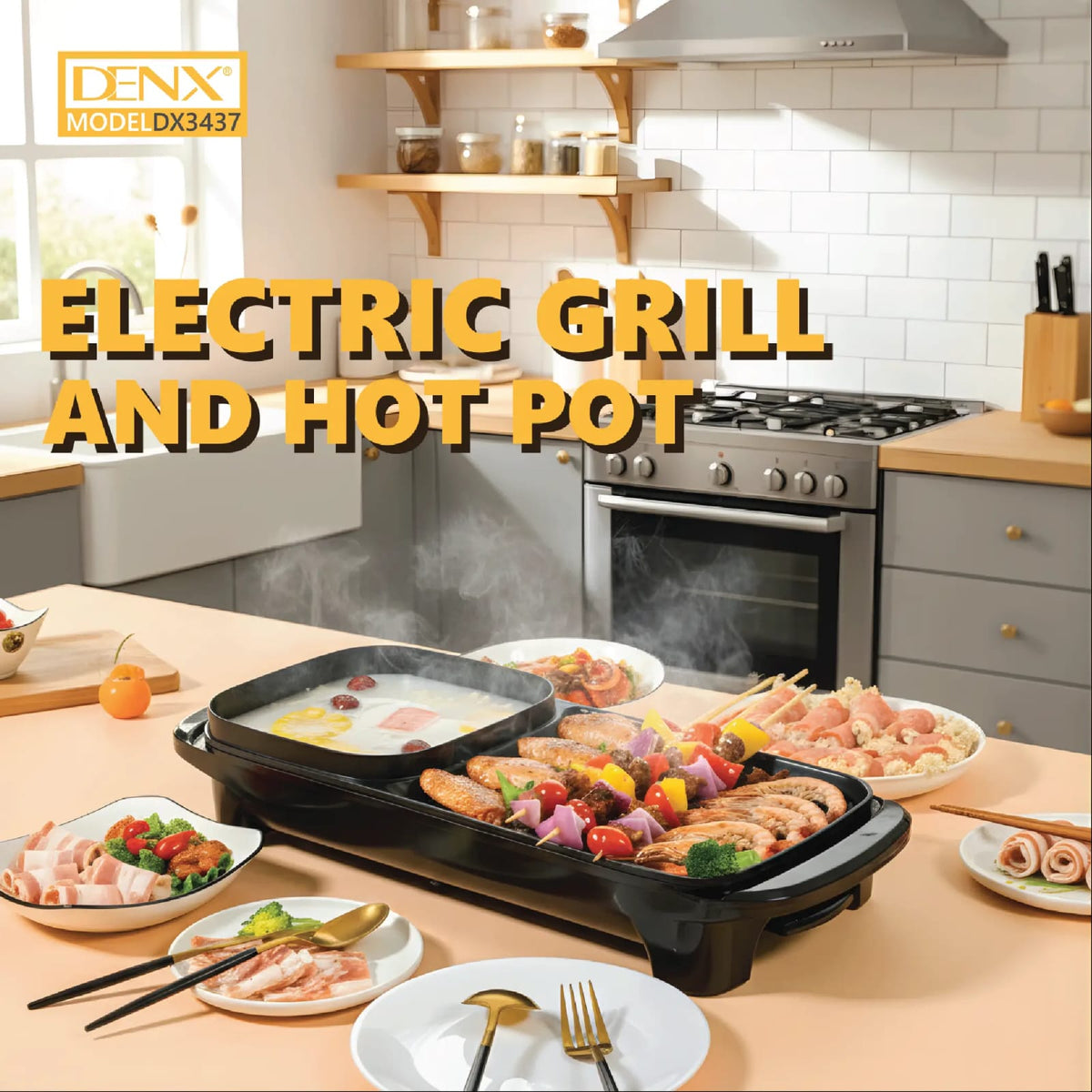 Electric Grill and Hot Pot (2-in-1)