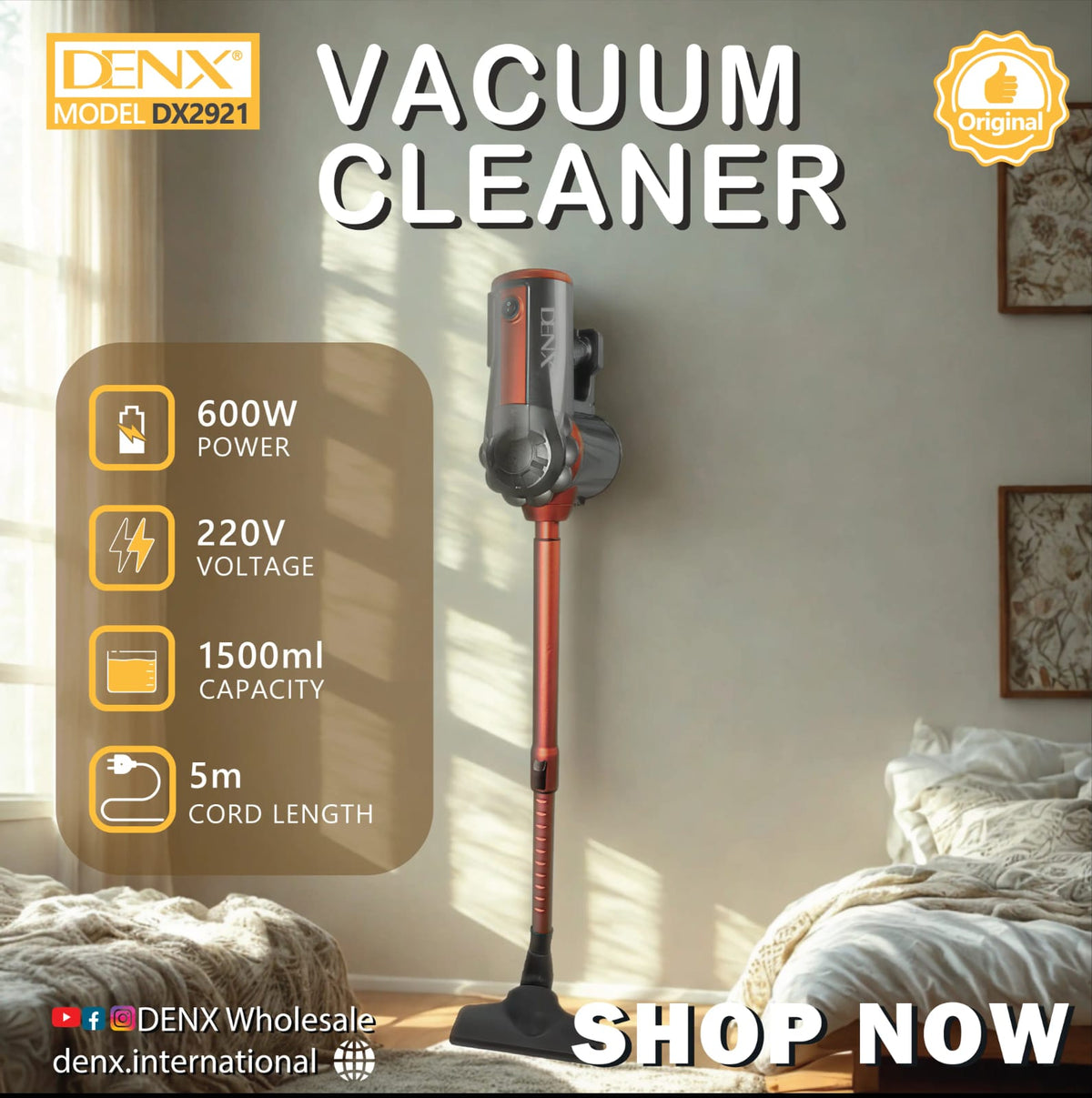 Compact Stick Vacuum Cleaner  Model No.: DX2921