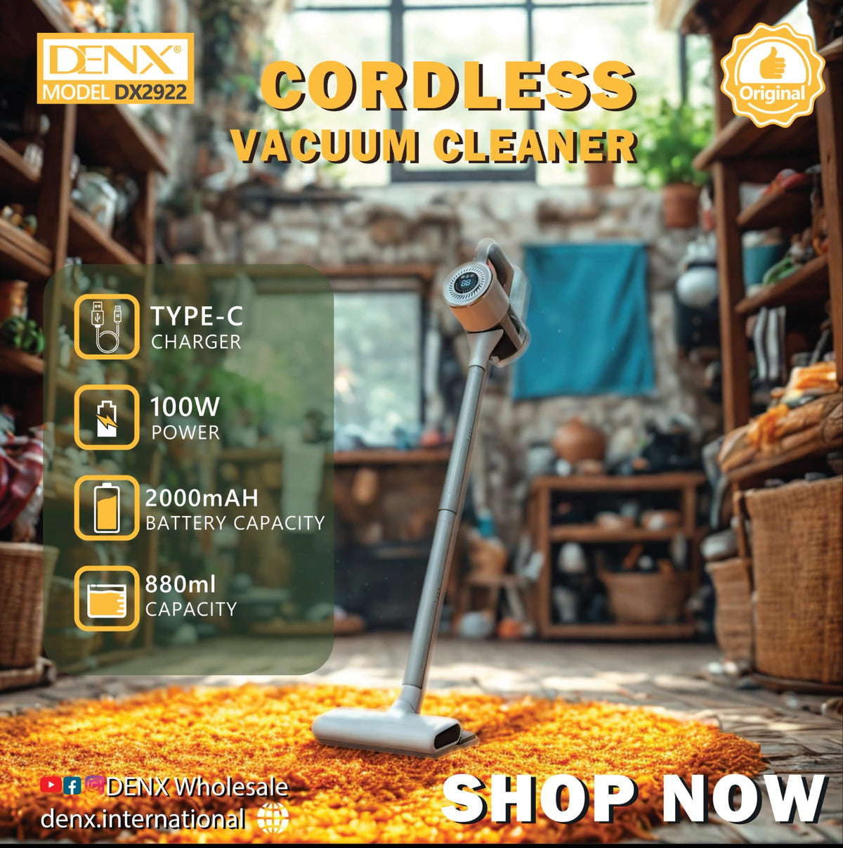 Cordless Handheld Vacuum  Model No DX2922