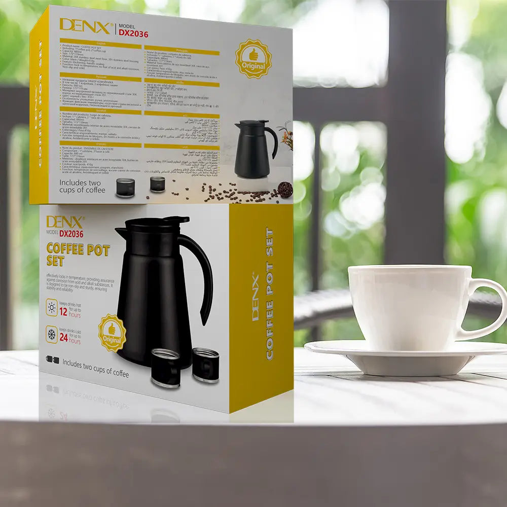 Premium Coffee Pot Gift Set (with 2 Cups)