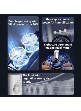 Denx Portable Double-Ended Spray Fan With Remote Control – Power by USB Type C Mist Cooling